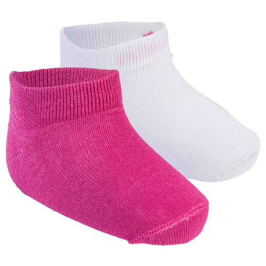 
      100 Low Gym Socks Twin-Pack - Pink/White
  