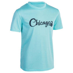 TEE SHIRT FAST DE BASKET GARCON/FILLE POUR DEBUTANT/CONFIRME TURQUOISE CHICAGO
