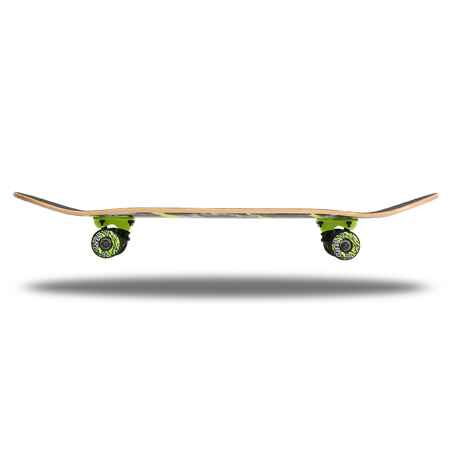 Skateboard MID500 Kinder 8–12 Jahre Wolf grün
