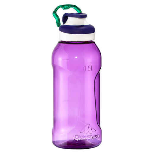 
      500 Tritan 0.5L Hiking Water Bottle with Quick-Opening Top - Purple
  