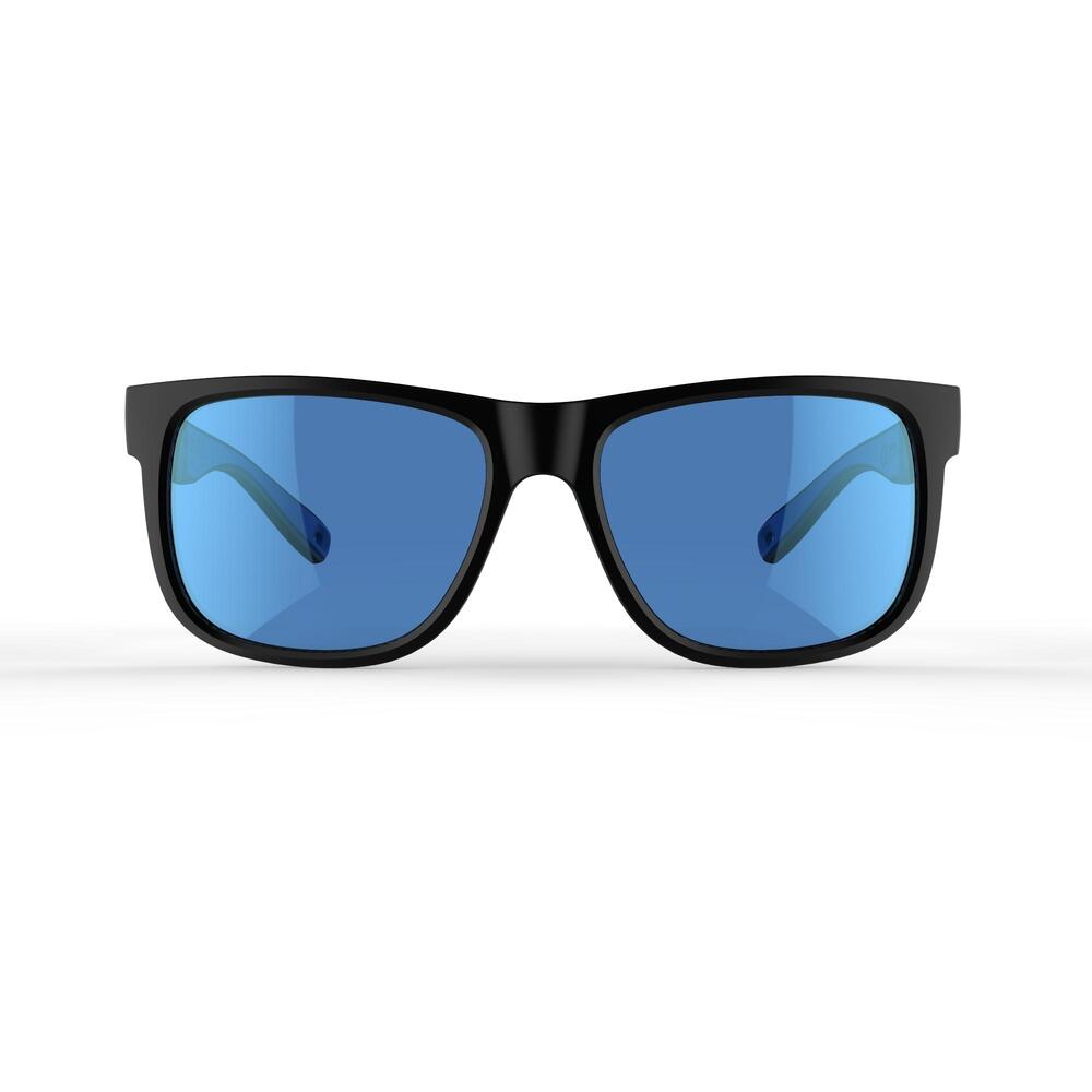 Lunettes de soleil de randonnée adulte MH140 noires et bleues catégorie 3