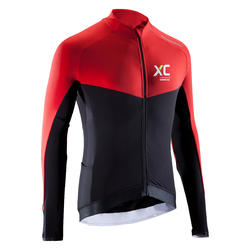 Maillot manga larga ciclismo mtb hombre ROCKRIDER XC 900 negro y rojo
