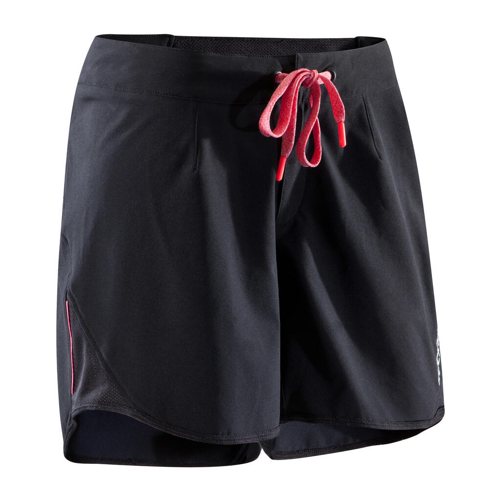 Kurze Radhose MTB-Short ST 500 Damen blau