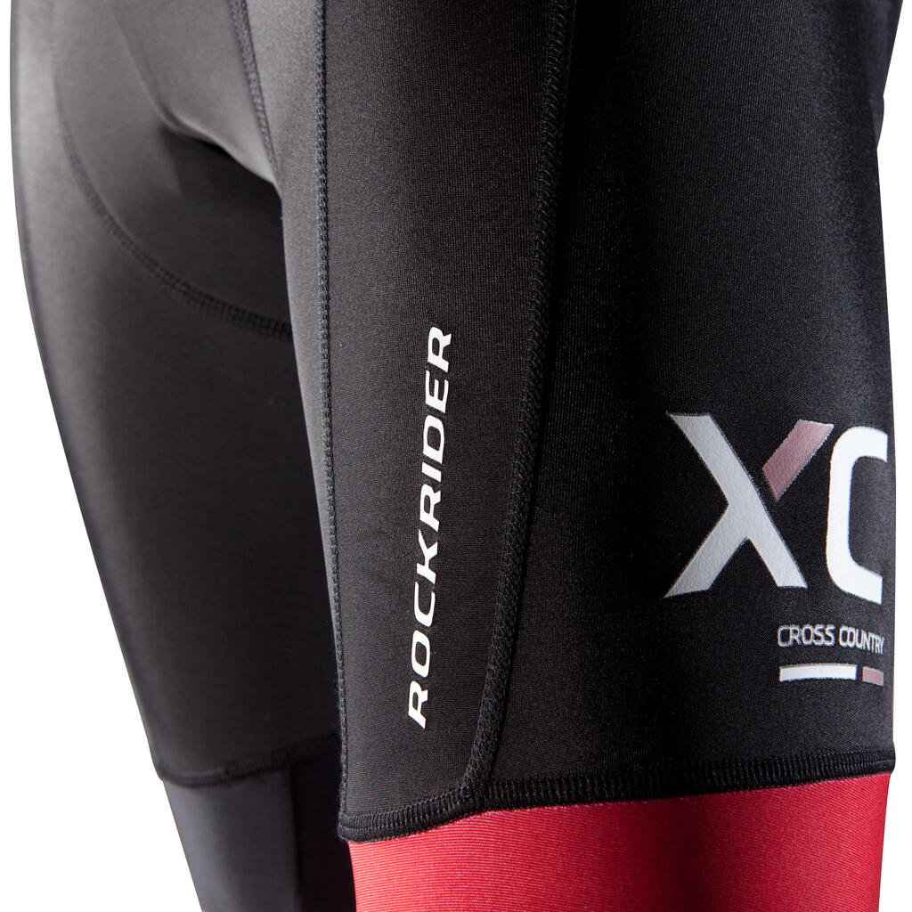 Pánske cyklistické šortky XC na horskú cyklistiku čierno-červené