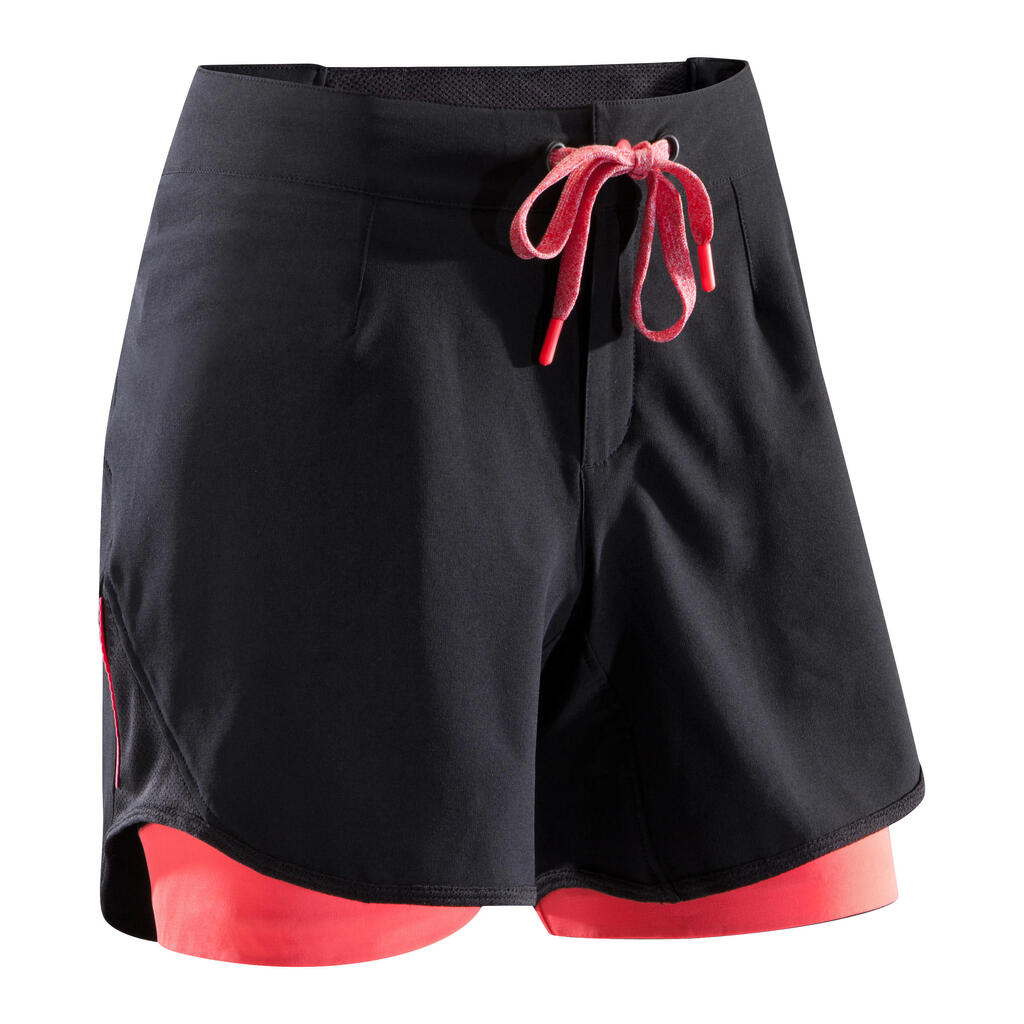 Kurze Radhose MTB-Short ST 500 Damen blau
