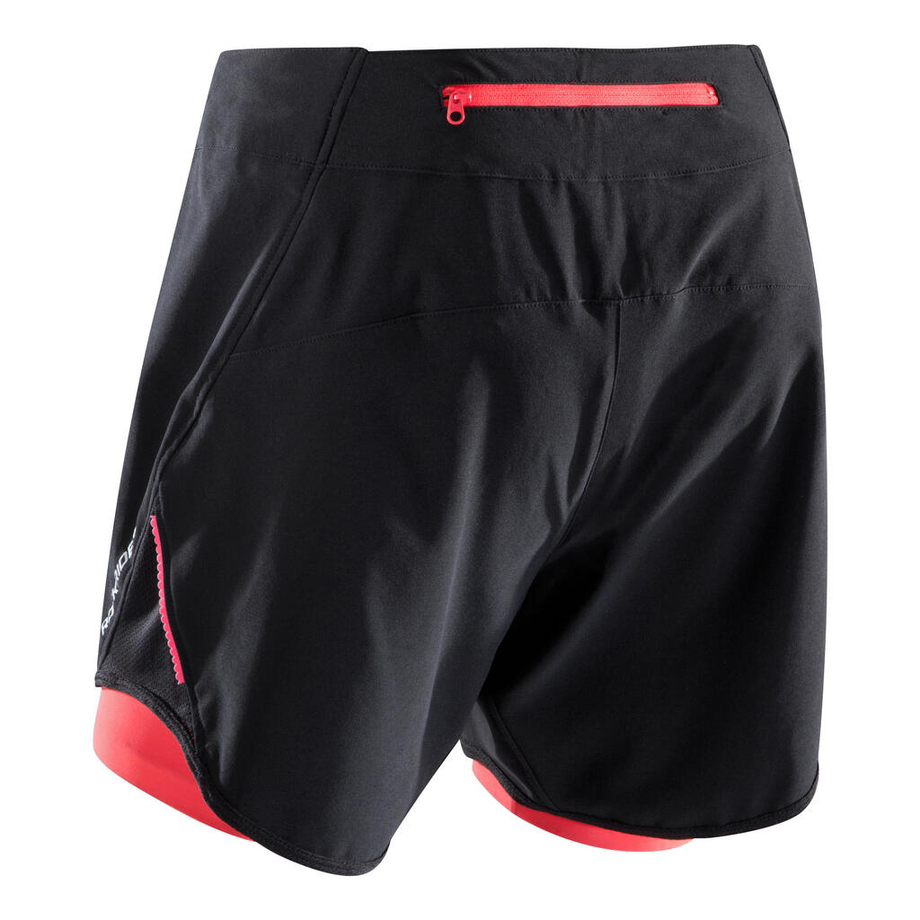 Kurze Radhose MTB-Short ST 500 Damen blau