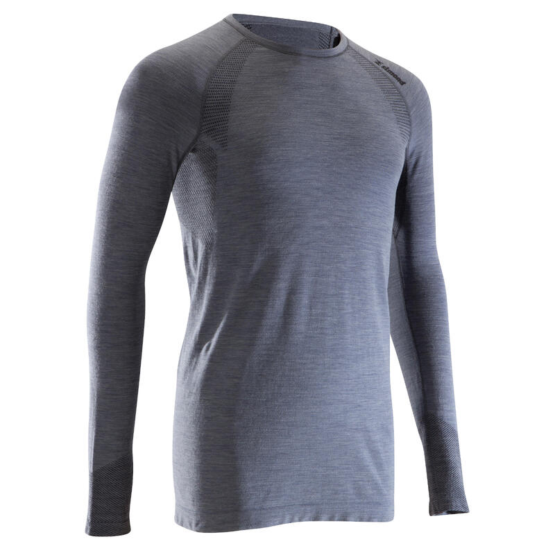 Camisola de Alpinismo/Escalada térmica sem costuras Lã homem - ALPINISM CINZA
