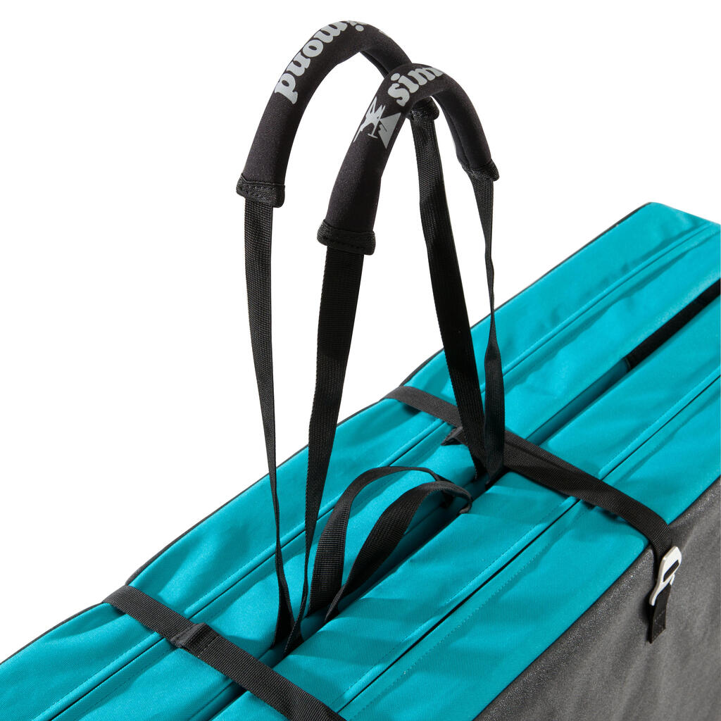 BOULDERING CRASHPAD BIG BLOCKER 1.4 M X 1.1 M - TURQUOISE