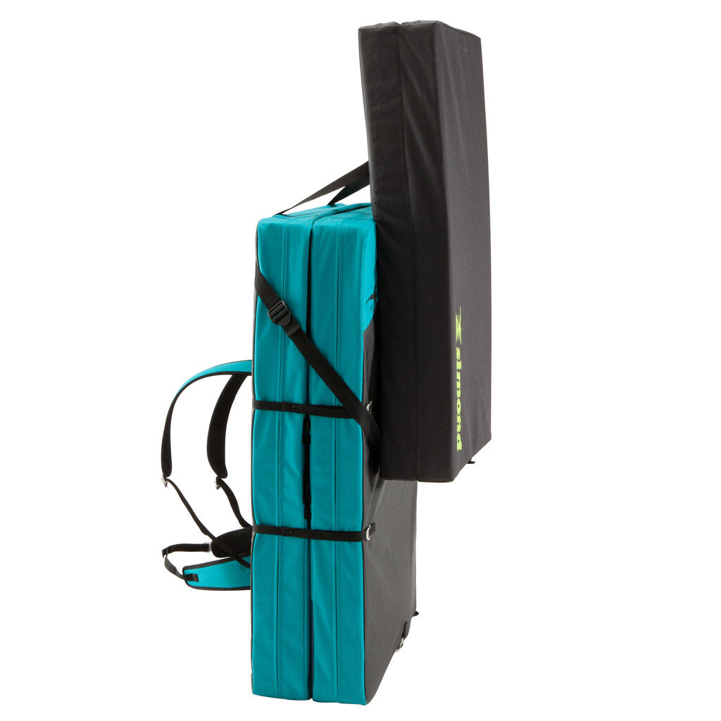 BOULDERING CRASHPAD BIG BLOCKER 1.4 M X 1.1 M - TURQUOISE