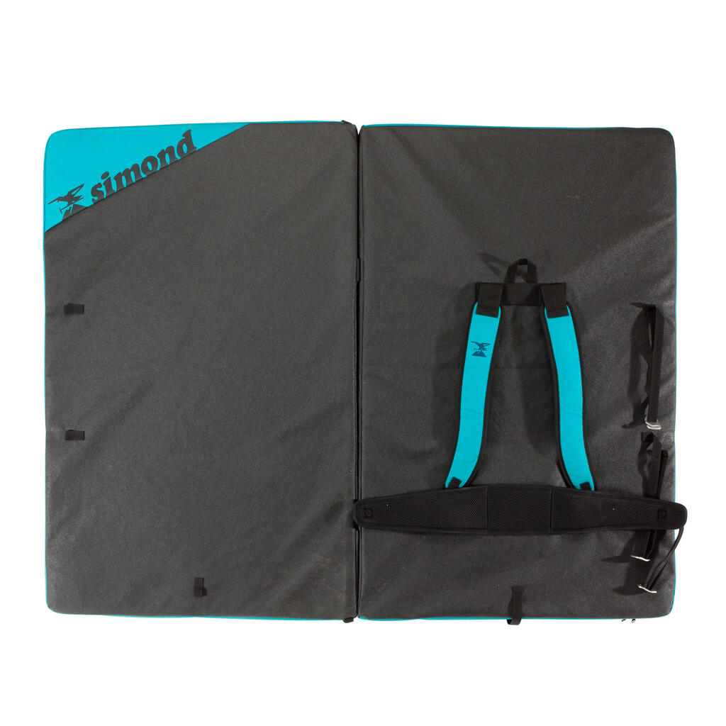 BOULDERING CRASHPAD BIG BLOCKER 1.4 M X 1.1 M - TURQUOISE