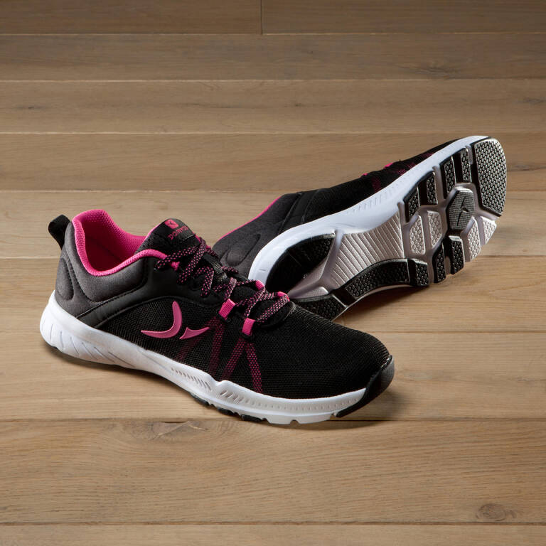100 Women's Fitness Cardio Training Shoes - Black/Pink