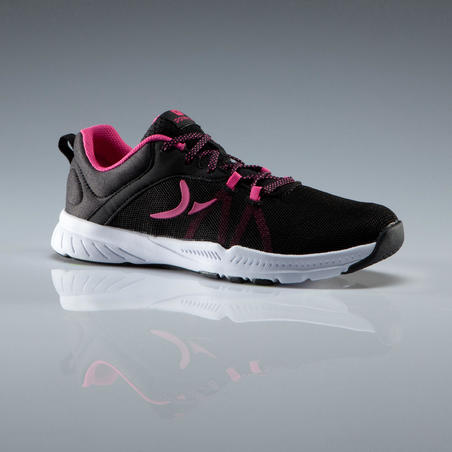 Жіночі кросівки 100 для фітнесу - Чорні/Рожеві