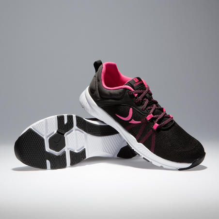 Жіночі кросівки 100 для фітнесу - Чорні/Рожеві
