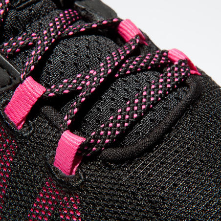 Кроссовки для фитнеса и кардиотренировок женские черно-розовые 100 W