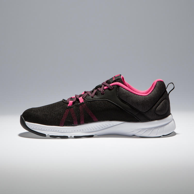 100 Women's Fitness Cardio Training Shoes - Black/Pink