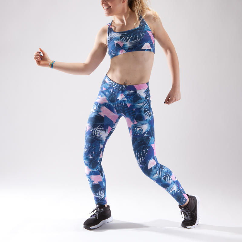 Leggings azules estampados de danza para mujer Leggings azules estampados de danza para mujer