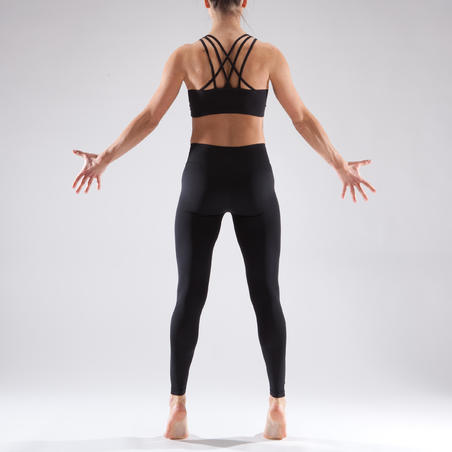 מכנסי טייץ ללא תפרים לריקוד לנשים - שחור