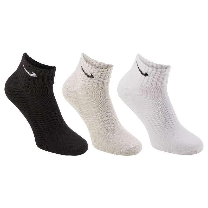 NIKE Socq Racket Sports Socks - White/Black/Grey | Decathlon