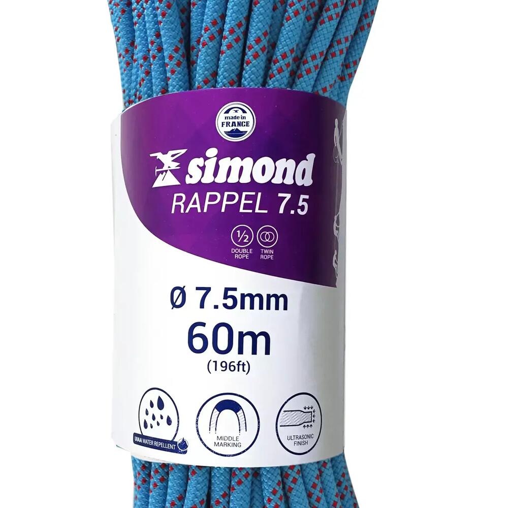 corde rappel 7.5 60m bleu simond 2018