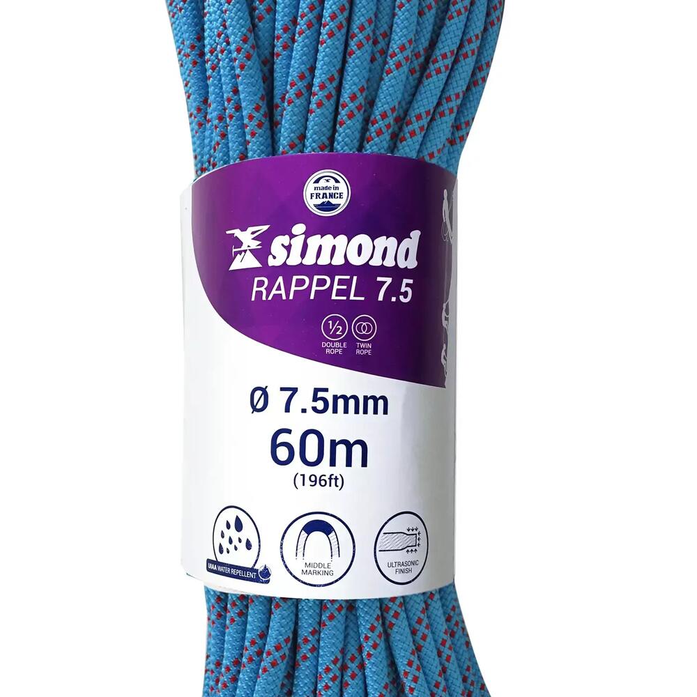corde rappel 7.5 60m bleu simond 2018
