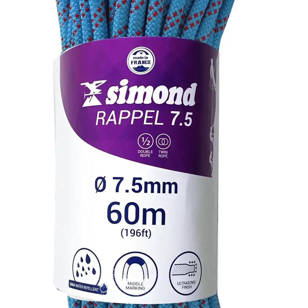 corde rappel 7.5 60m bleu simond 2018