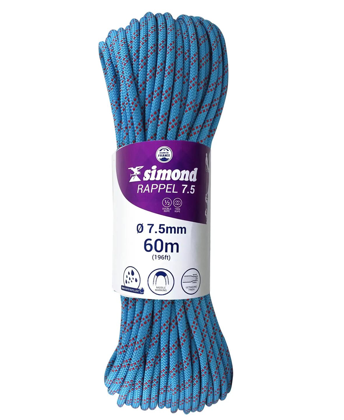 corde rappel 7.5 60m bleu simond 2018