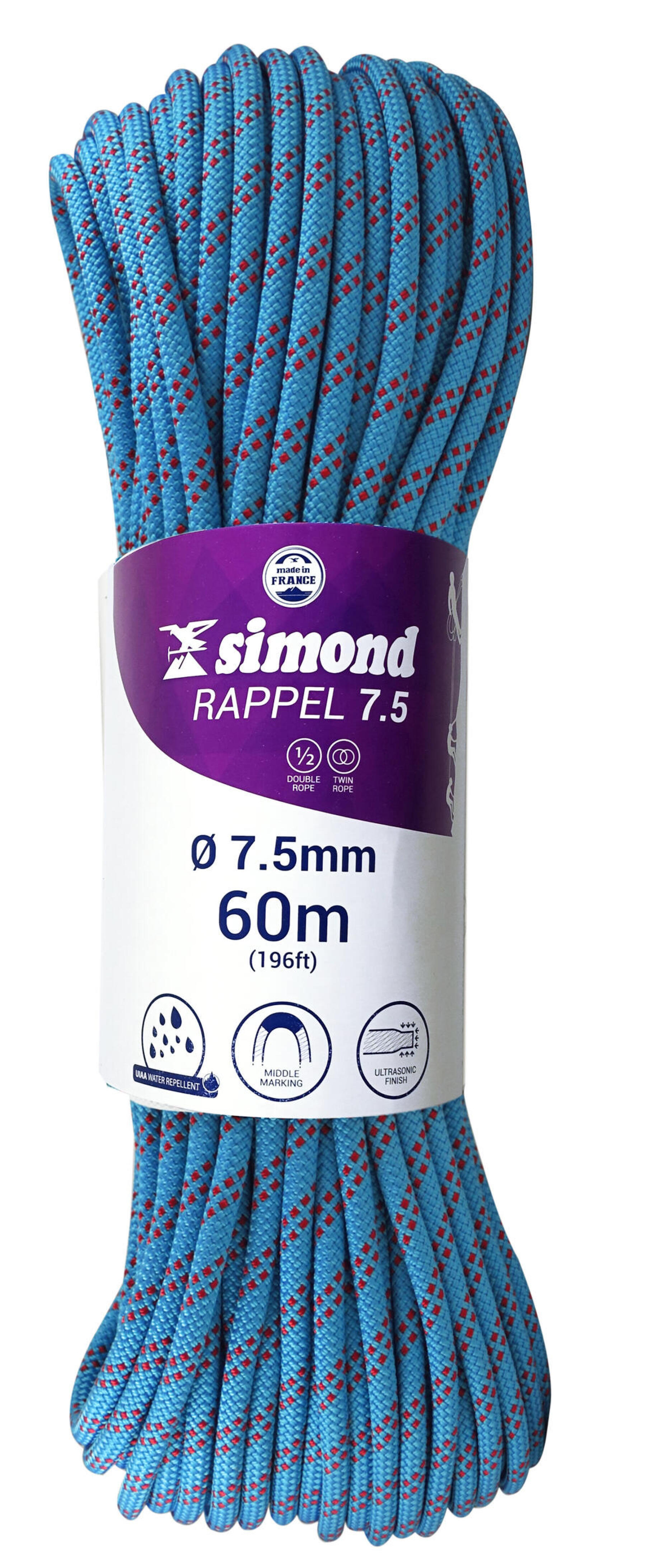 corde rappel 7.5 60m bleu simond 2018