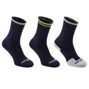 CALCETINES DE DEPORTE ADULTO LARGOS RS 500 NEGRO AMARILLO PQT. DE 3 PARES