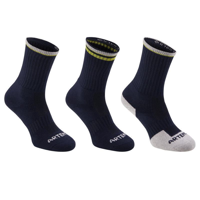 CHAUSSETTES DE SPORT ADULTE HAUTES ARTENGO RS 500 NOIR JAUNE LOT DE 3 CHAUSSETTES DE SPORT ADULTE HAUTES ARTENGO RS 500 NOIR JAUNE LOT DE 3
