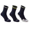 Športové ponožky RS 500 vysoké čierno-žlté 3 páry