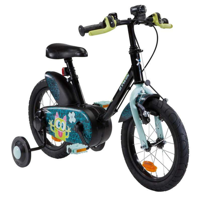 Bicicleta de niños 14 pulgadas Btwin 500 Monsters negra 3-4,5 años