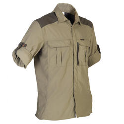 Chemise manches longues légère et respirante chasse 520 kaki