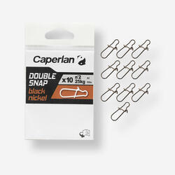 DUBBELE SPELDCONNECTOR SNAP ZWART NIKKEL x10