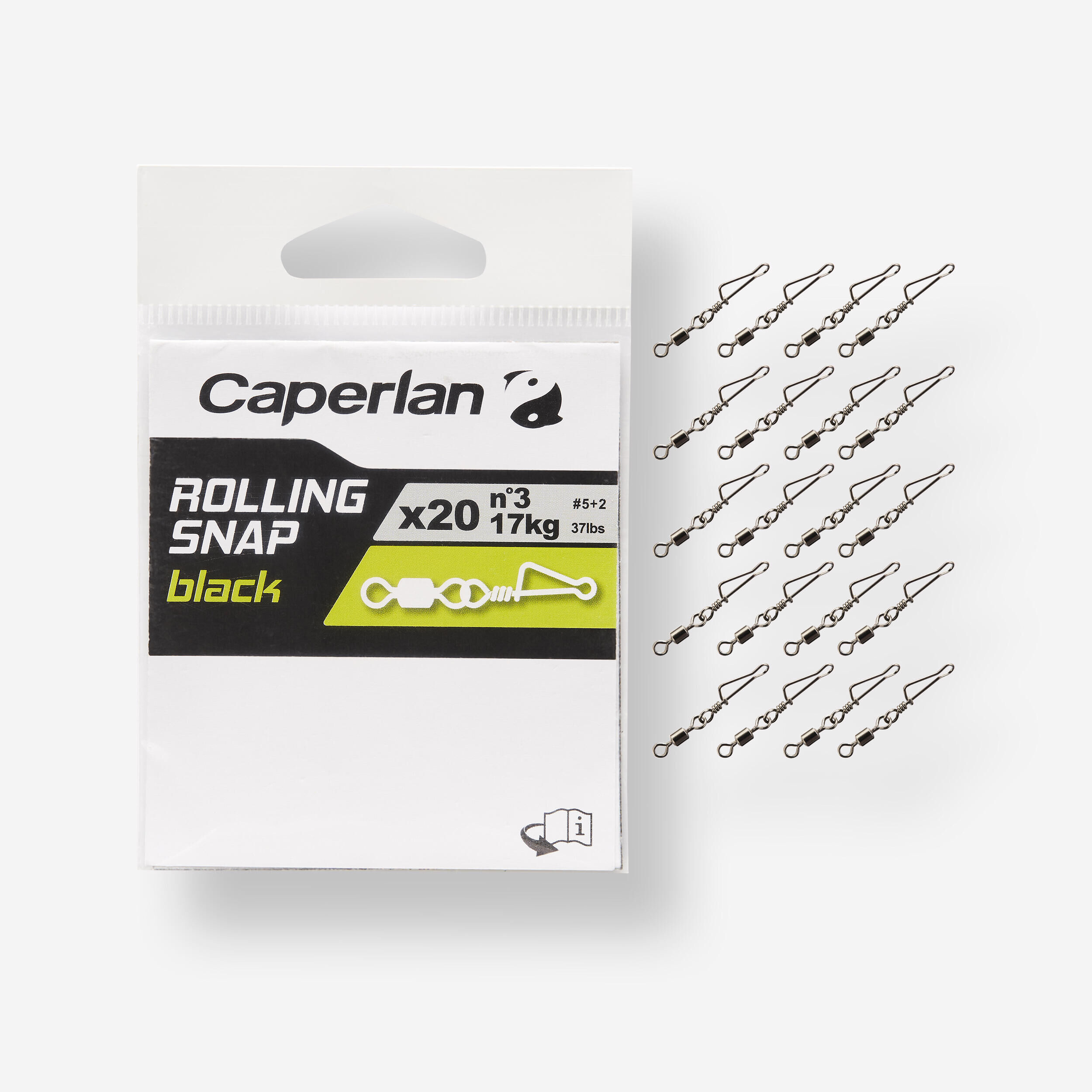 CAPERLAN ROLLING SNAP FISHING SWIVEL BLACK