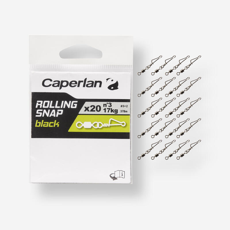 Krętlik z agrafką Caperlan Rolling Snap czarne