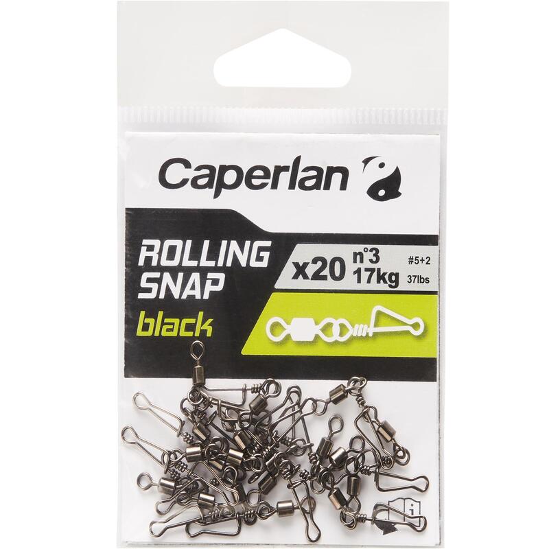Krętlik z agrafką Caperlan Rolling Snap czarne