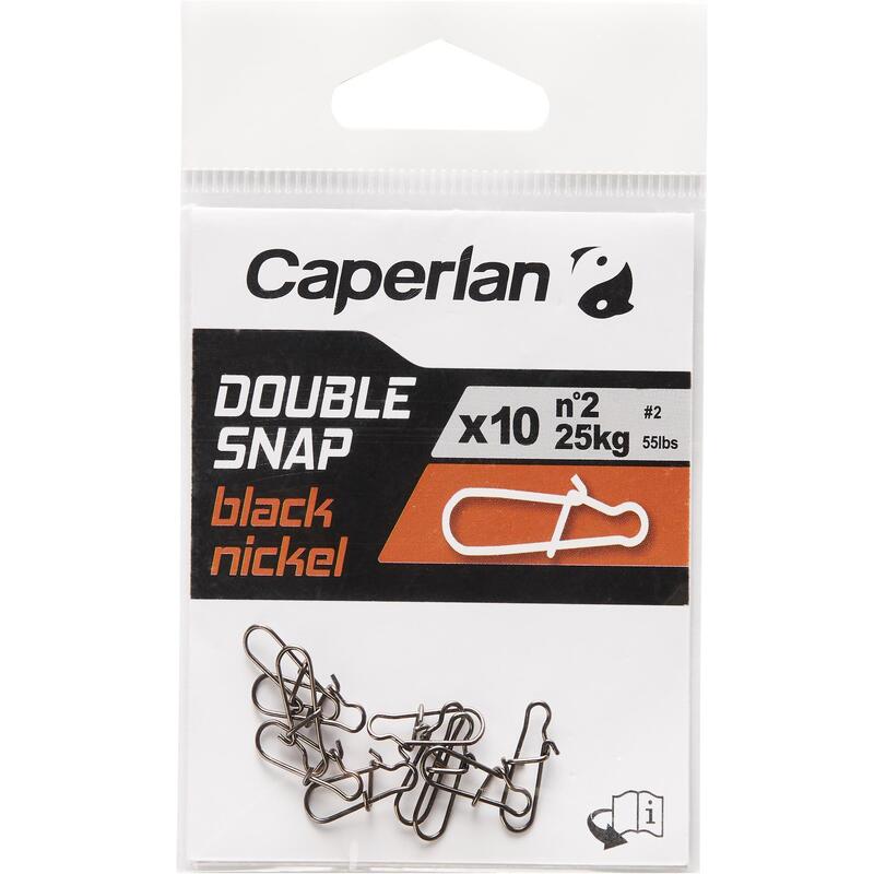 DOUBLE AGRAFE PÊCHE DOUBLE SNAP BLACK NICKEL X10
