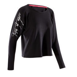 T shirt manches longues danse femme noir.