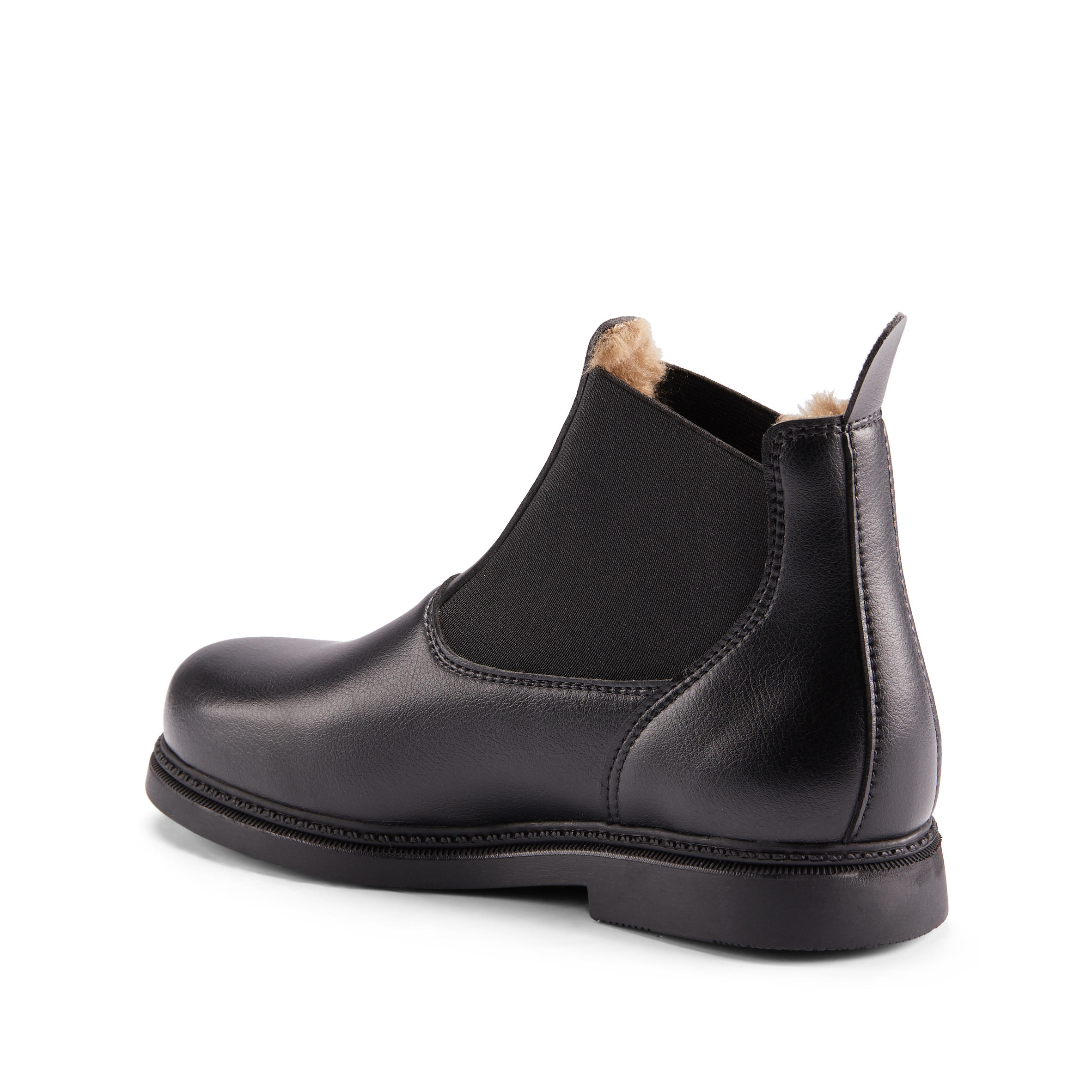 160 Warm Kids' Horse Riding Jodhpur Boots - Black - FOUGANZA