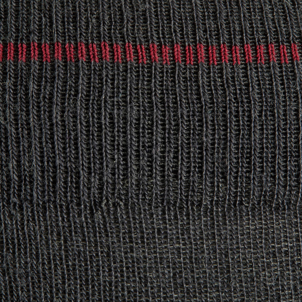 Winter-Reitsocken 500 Warm Erwachsene bordeaux/grau