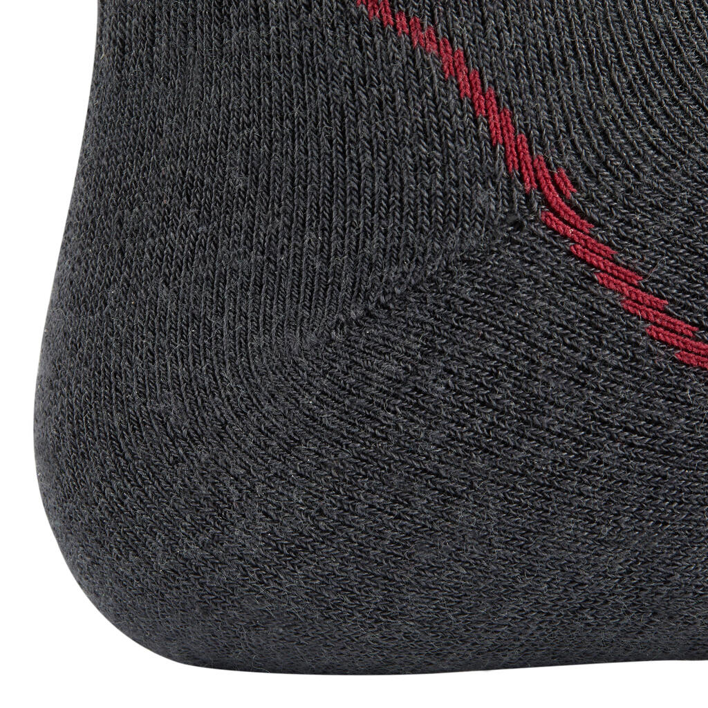 Winter-Reitsocken 500 Warm Erwachsene bordeaux/grau