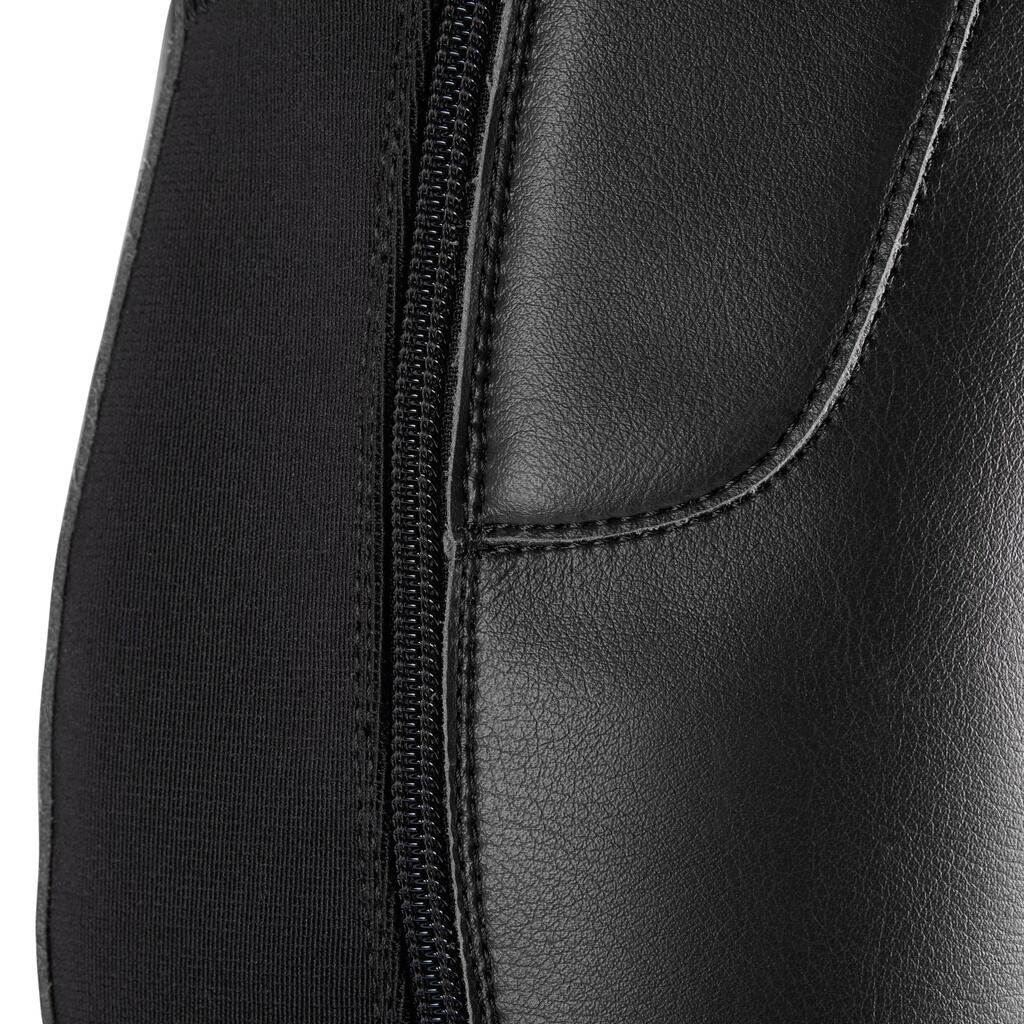 Adult Horse Riding Synthetic Half-Chaps 500 - Black