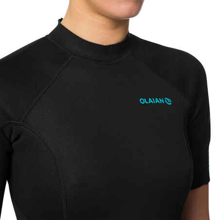 Women’s Neoprene Shorty Wetsuit with 1.5 mm foam back zip - Black
