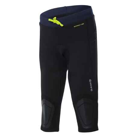 900 child's anti-UV neoprene black cropped surfing trousers - Decathlon