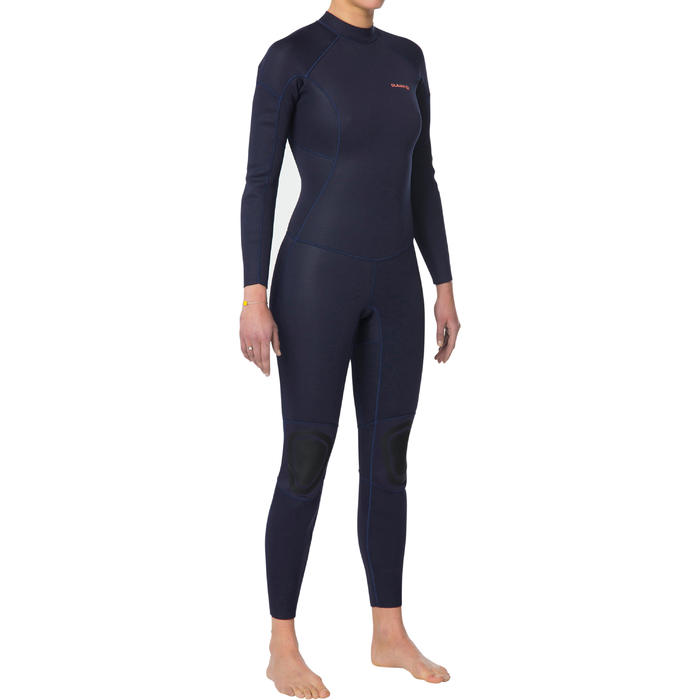 100 Women's 2/2 mm neoprene navy blue surfing wetsuit Decathlon