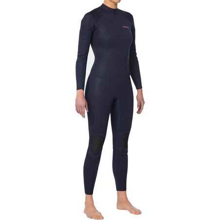 SURF 100 Neoprene wetsuit 2/2 mm women’s Marine blue back zip