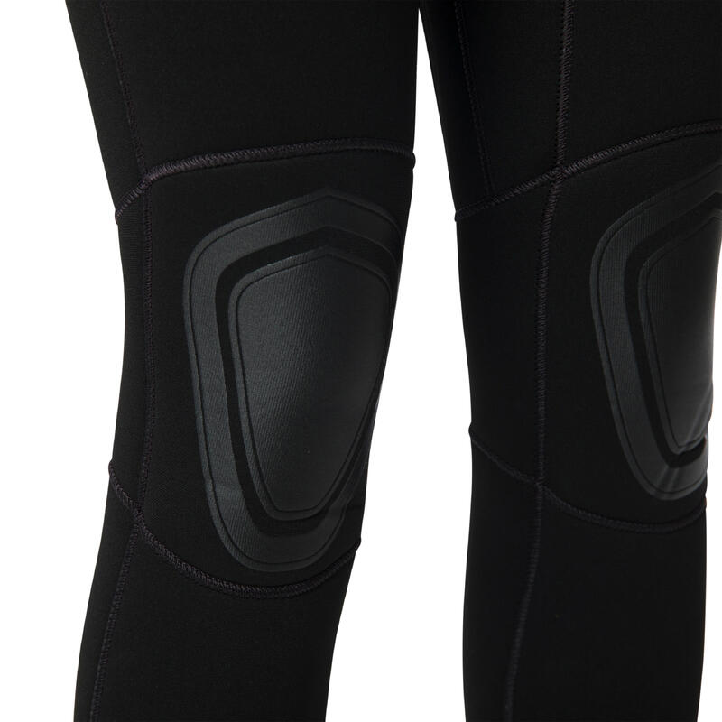 Dameswetsuit voor surfen 100 neopreen 4/3 mm rugrits zwart