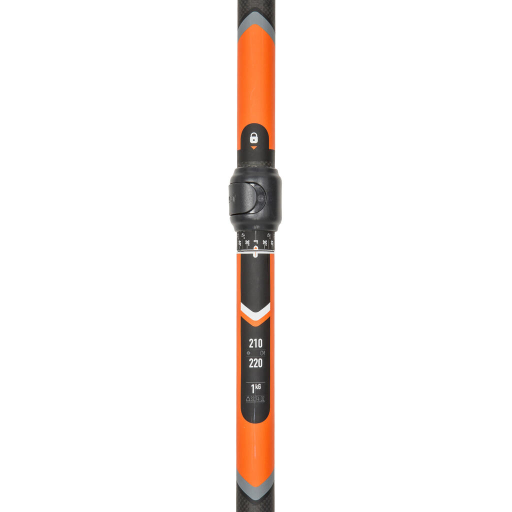 Dvodelno podesivo karbosko-plastično veslo za kajak X500 210–220 cm