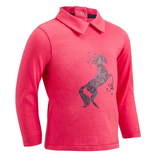 
      140 Baby Horse Riding Long-Sleeved Polo Shirt - Pink
  