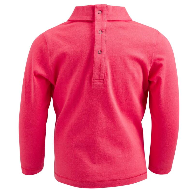 Reit-Poloshirt 140 Langarm Baby rosa